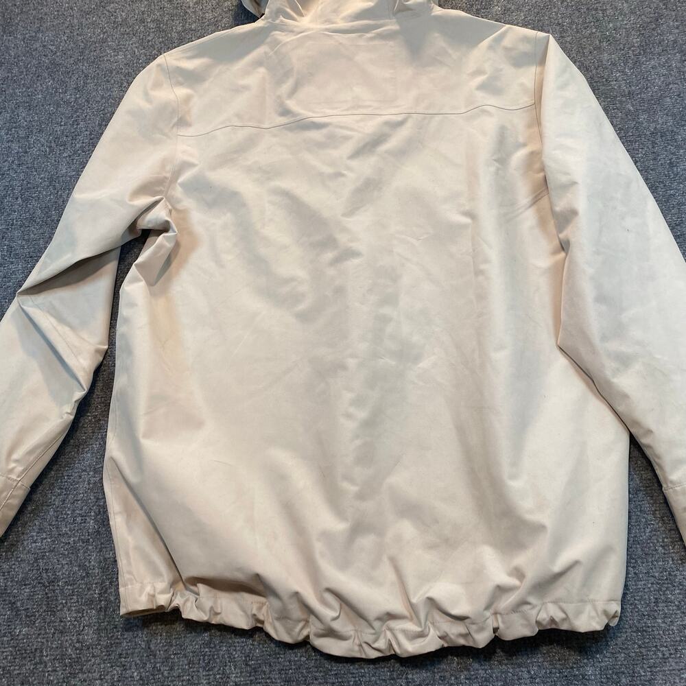 Poler Camp Vibes Hooded Rain Jacket Mens XL Cream Water Resistant Coat Zip Snap - Picture 6 of 9